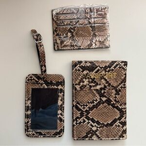 SHEIN Snakeskin Travel Set with Passport Holder and Luggage Tag